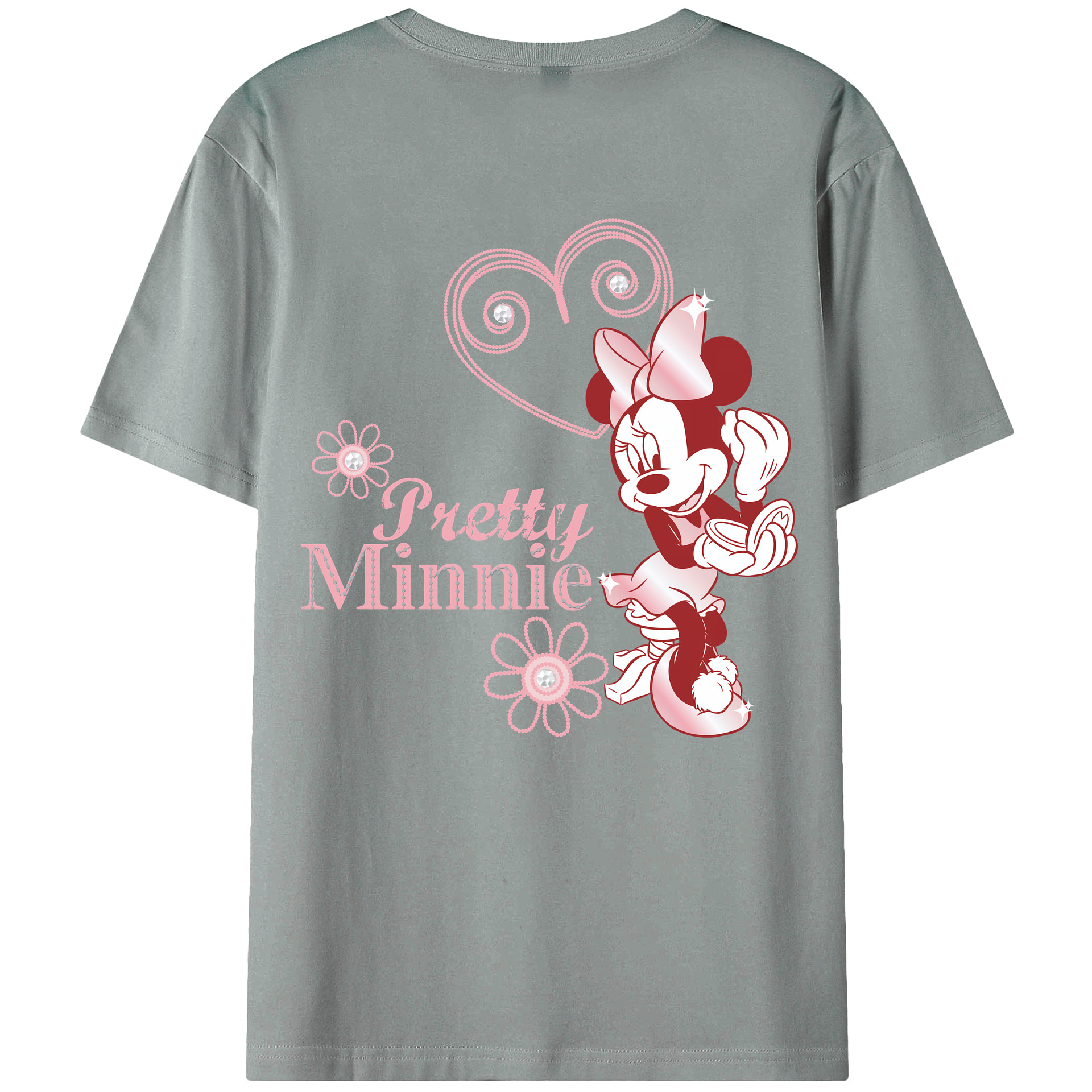 （画像用） ミッキーマウス Mickey Mouse 綿100％ メンズ半袖Tシャツ（バックプリント） 通気性